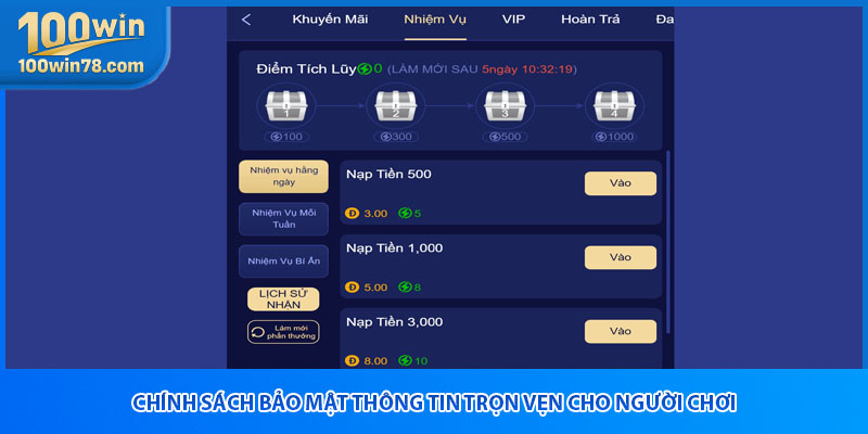 Chính sách bảo mật thông tin trọn vẹn cho người chơi