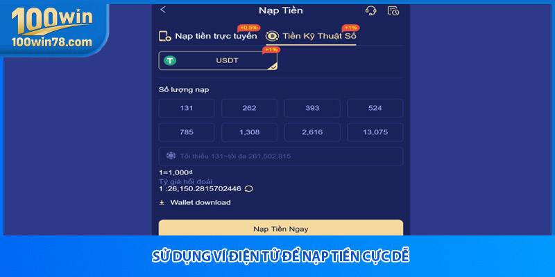 Sử dụng ví điện tử để nạp tiền cực dễ